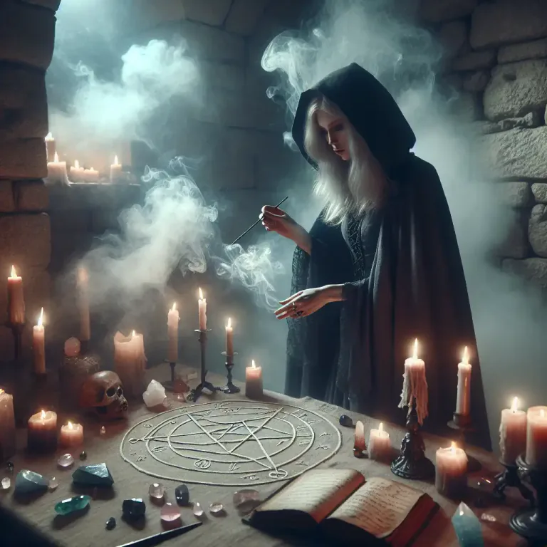 Visual representation of "evocation" - The act of calling upon or summoning a spirit, demon, deity or other supernatural agents, in the Western mystery tradition.