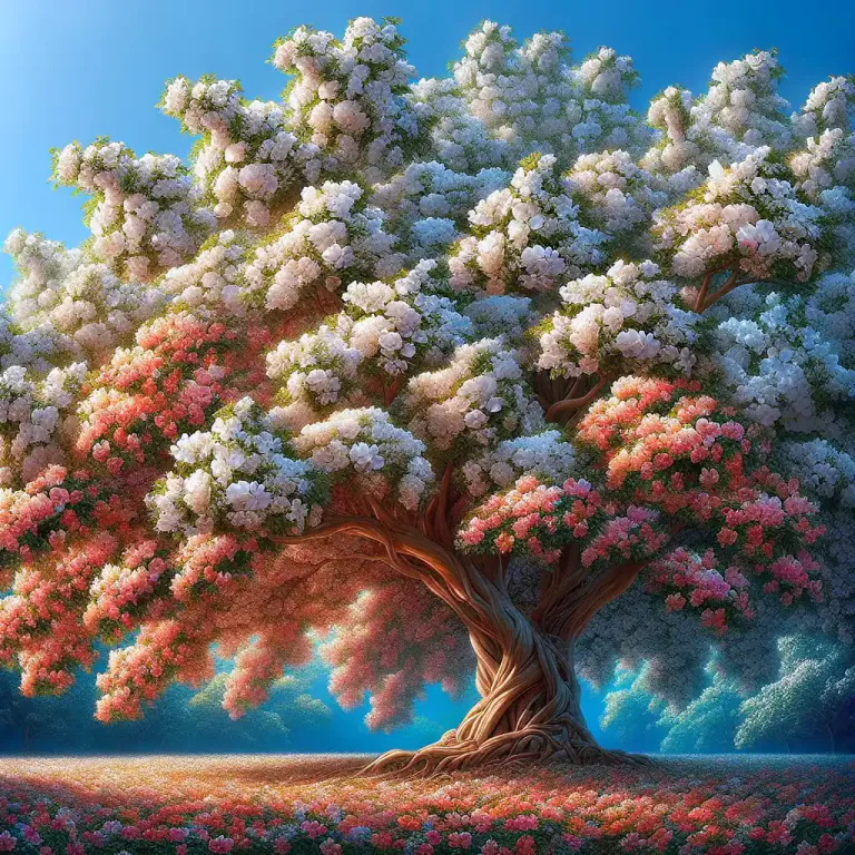 Visual representation of "may" - A type of tree with white or pink flowers.