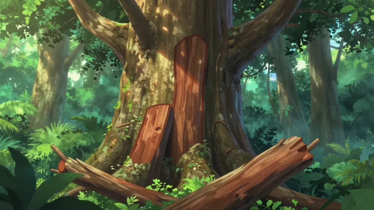 Visual representation of "teak" - A large tropical Asian tree with hard, brownish-red wood that is strong and durable.