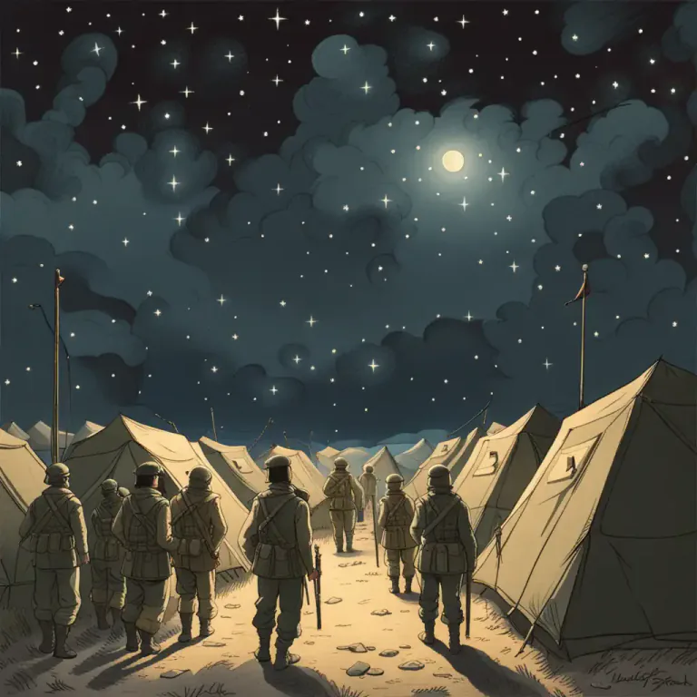 Visual representation of "picket" - To guard with a standing soldier or soldiers
