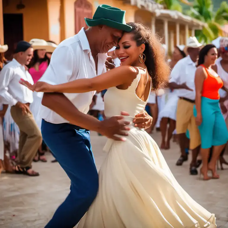 Visual representation of "meringue" - A style of music and dance, originating from the Dominican Republic.