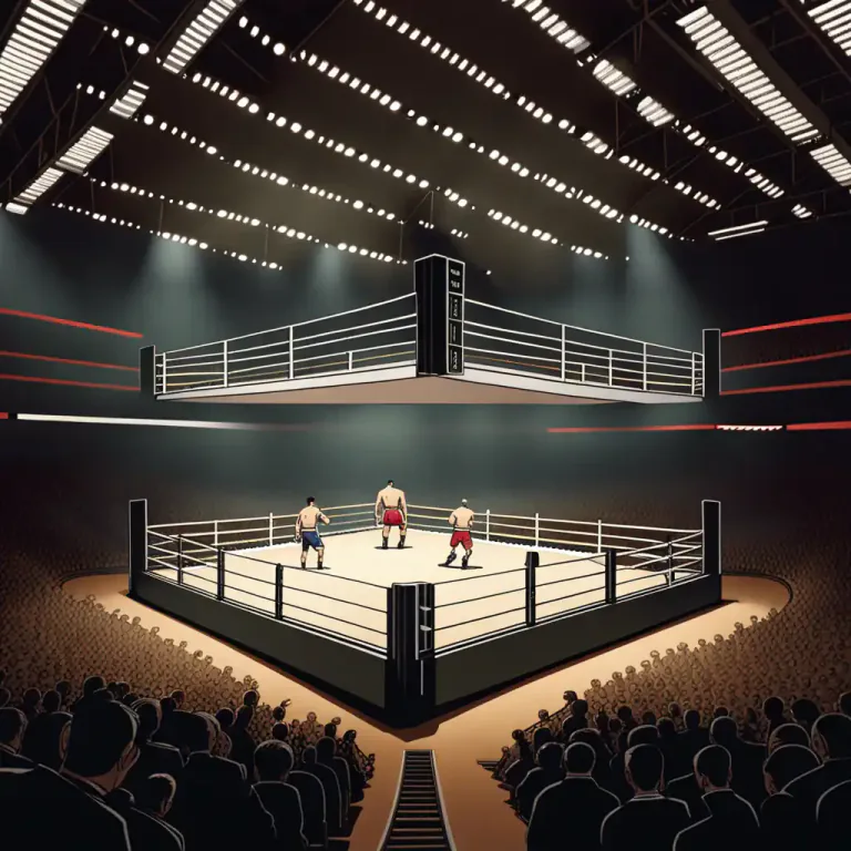 Visual representation of "arena" - A building containing an area for a performance, sport, or other event, often with tiered seating.