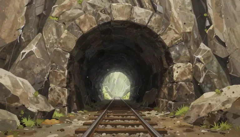 Visual representation of "tunnel" - A passageway dug or built through or under something, like a mountain or a building.