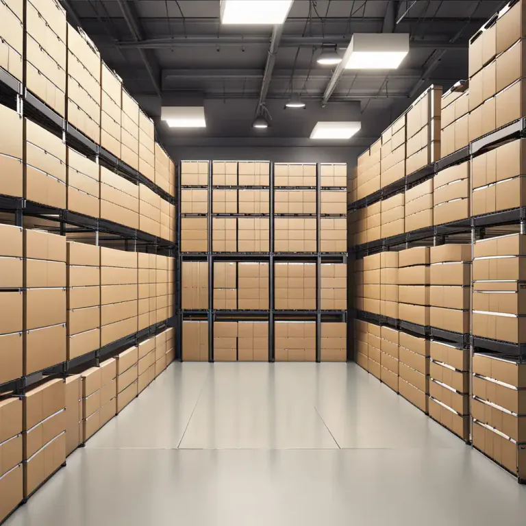Visual representation of "cubicle" - A small area set off by walls for special use like storing products in a warehouse.