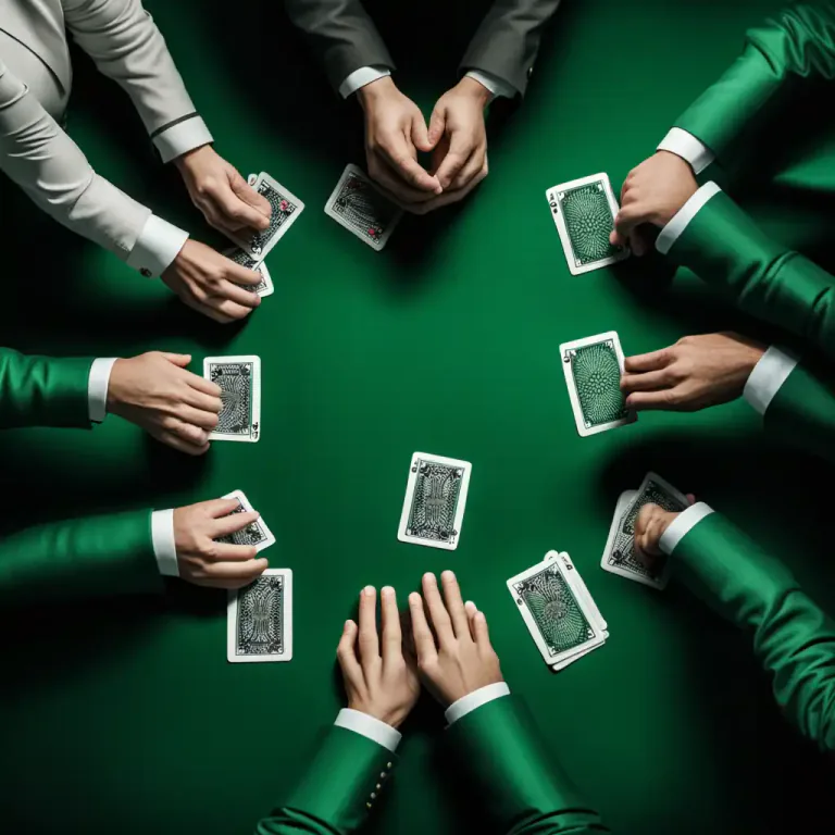 Visual representation of "flush" - In poker, a hand where all the cards are of the same suit.