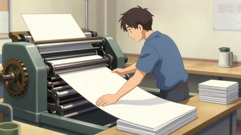 Visual representation of "pressman" - A person who operates a printing press.
