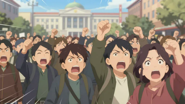 Visual representation of "outcry" - A strong protest or complaint about something