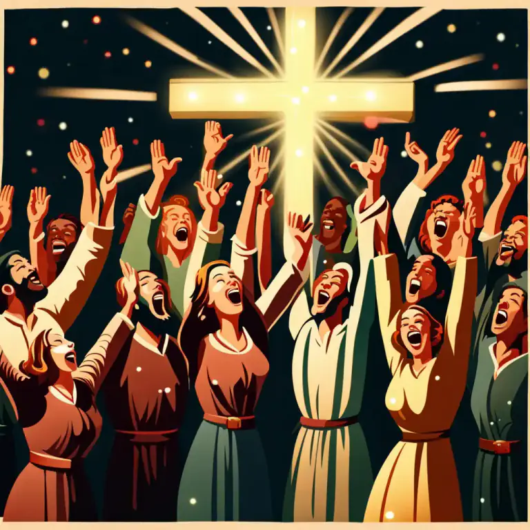 Visual representation of "rejoice in the name of…" - To celebrate or feel joy for something in honor or respect of a particular person or deity