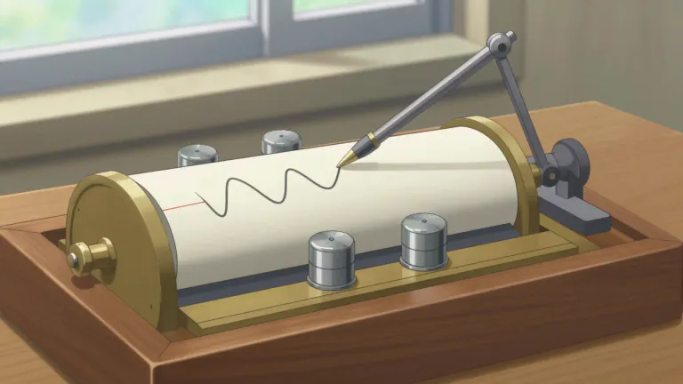 Visual representation of "barograph" - A device that records changes in atmospheric pressure.