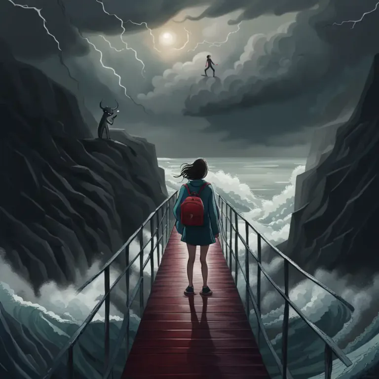Visual representation of "between the devil and the deep blue sea" - In a difficult situation where there are two dangerous alternatives