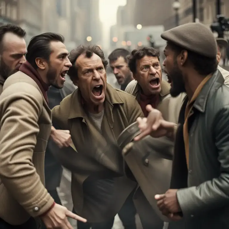 Visual representation of "affray" - An instance of disagreement that results in a fight or quarrel.
