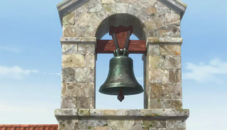 Visual representation of "belfry" - A part of a church or other building where bells are kept.