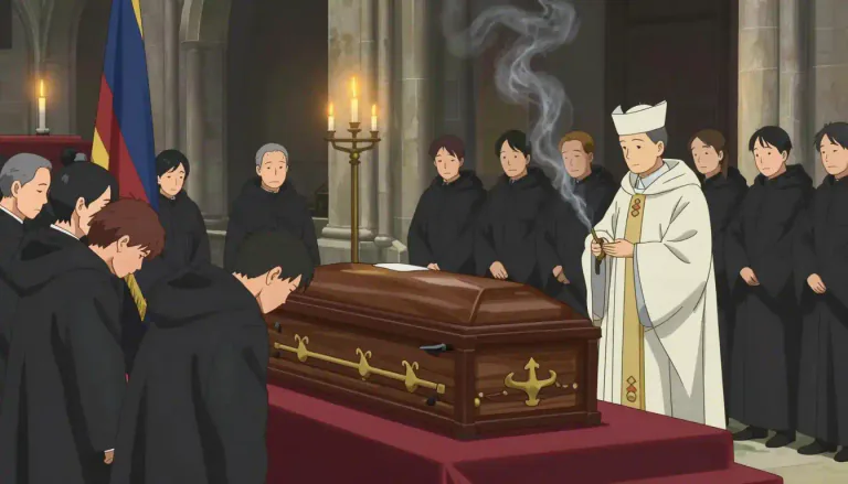 Visual representation of "obsequies" - Funeral rites or ceremonies