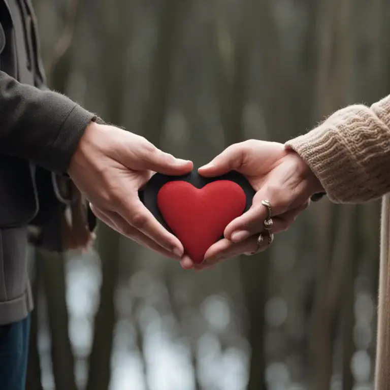 Visual representation of "give your heart to somebody" - To fully commit to loving someone