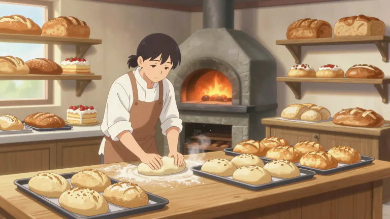 Visual representation of "bakehouse" - A place where bread, cakes and other baked goods are made