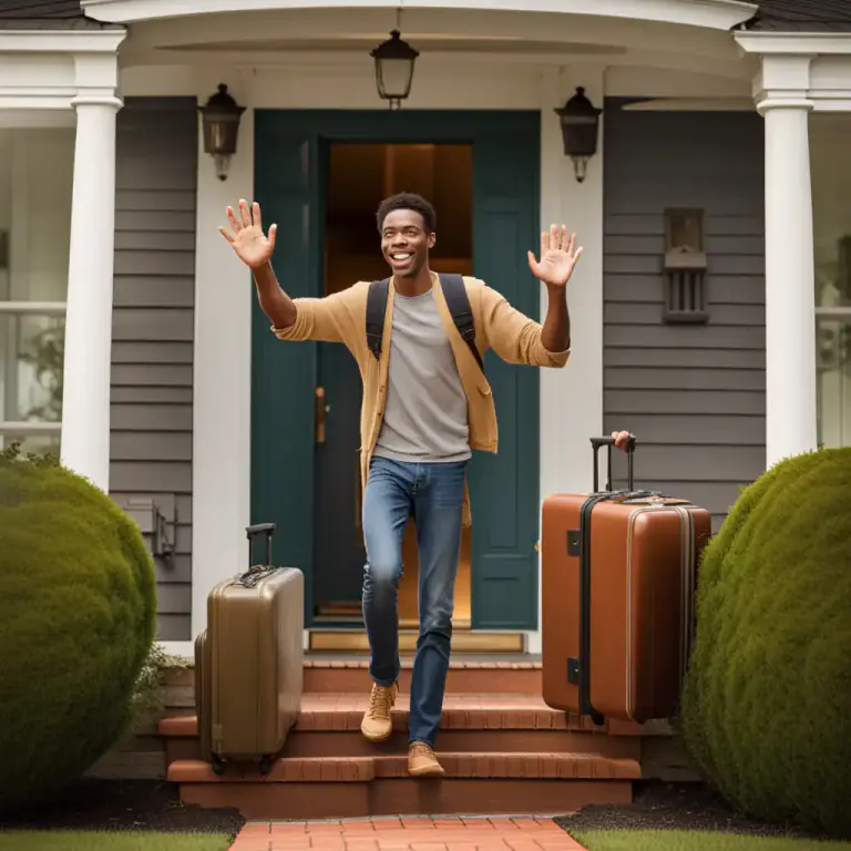 Visual representation of "fly the nest" - When a young person leaves their parents' home to live somewhere else on their own, for the first time.