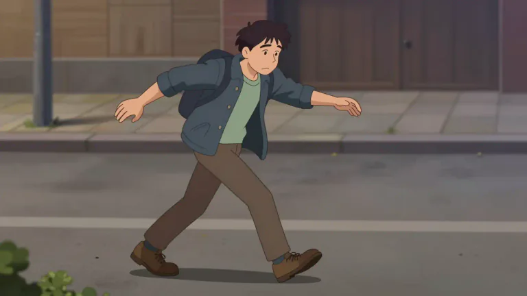 Visual representation of "stagger" - To walk or move unsteadily, almost falling