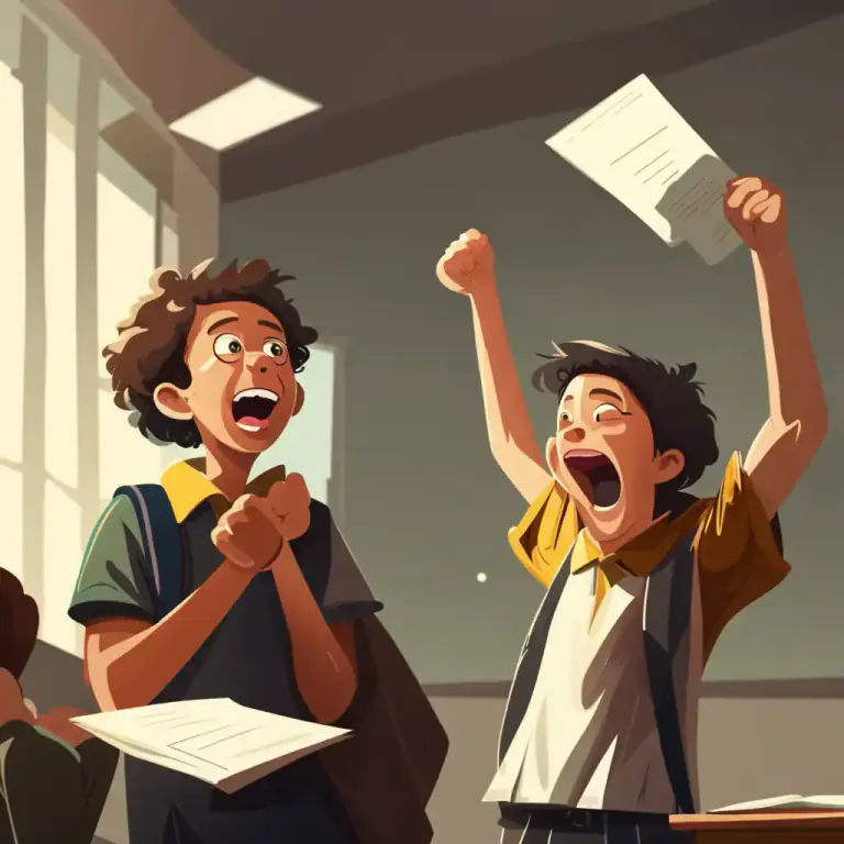 Visual representation of "he who laughs last laughs longest" - The person who has the last successful move in a situation enjoys success more than people who succeed against him earlier.