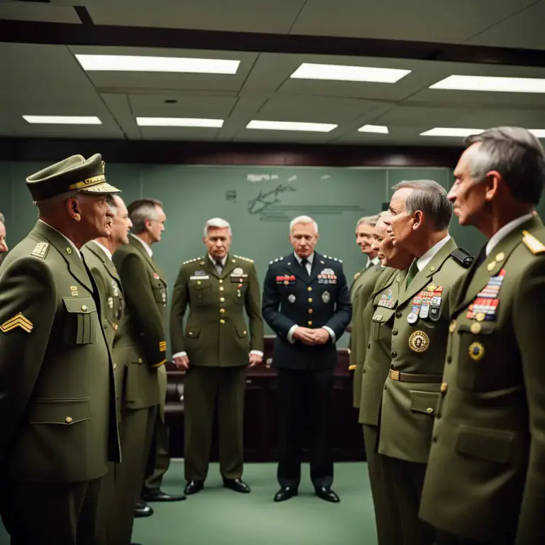 Visual representation of "brass" - The highest-ranking officers in the military.