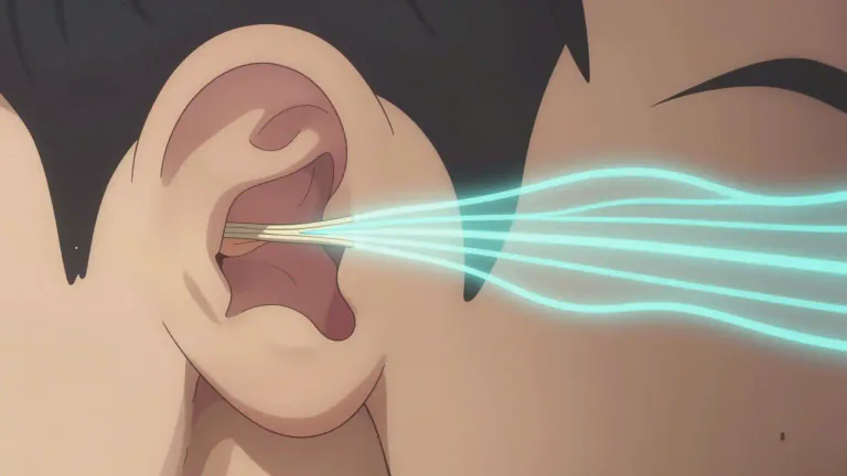 Visual representation of "eardrum" - The thin piece of skin deep inside your ear that vibrates when sound hits it.