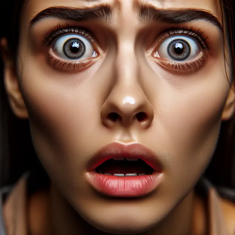 Visual representation of "pallor" - The loss of color from someone's face because of fear or shock.