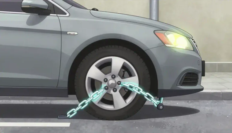 Visual representation of "immobilisation" - The process of restricting movement of machinery or vehicles.
