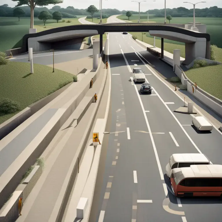 Visual representation of "divider" - An object that separates traffic moving in opposite directions.