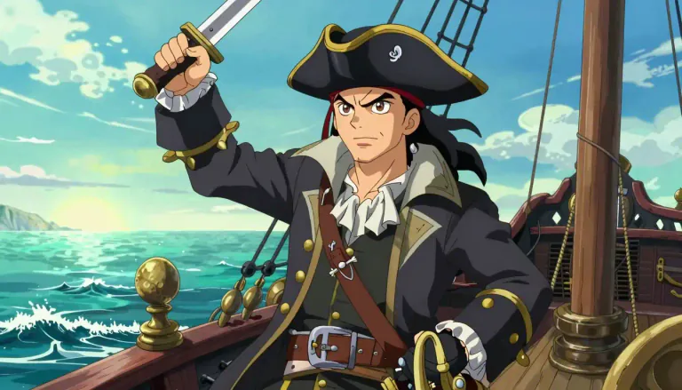 Visual representation of "corsair" - A pirate, especially one in the Mediterranean Sea in the past