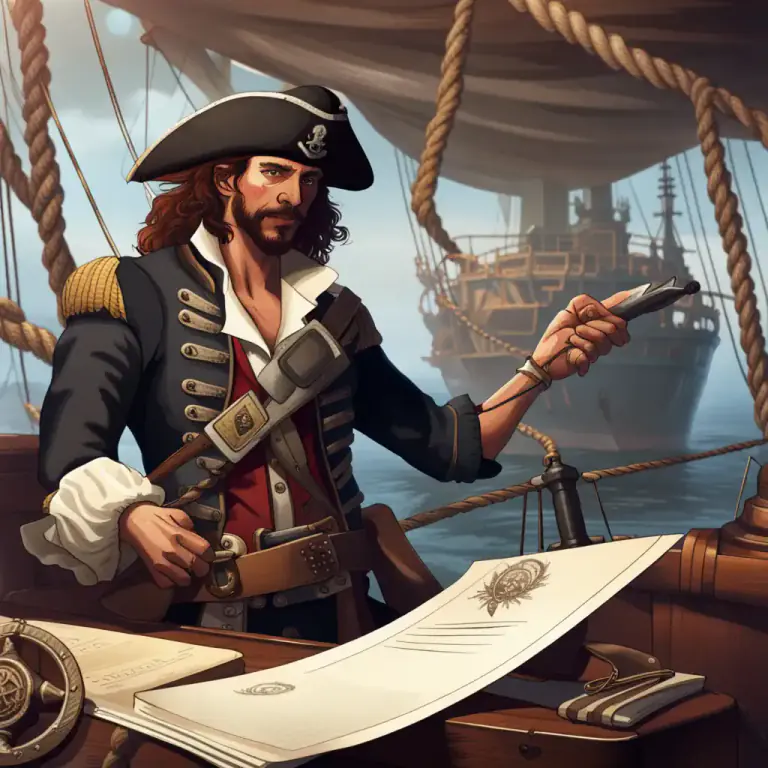 Visual representation of "marque" - A license to capture an enemy's goods or ships in a war.