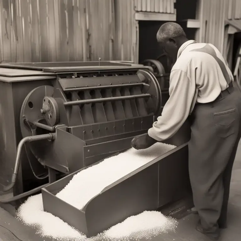 Visual representation of "gin" - To remove the seeds from cotton using a machine.