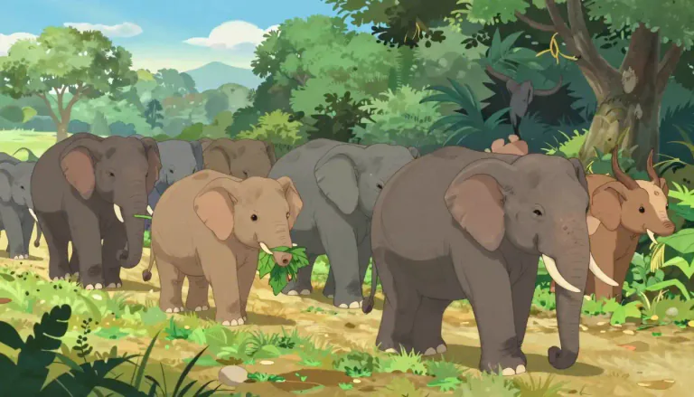 Visual representation of "herd" - A large group of animals of the same type that live and eat together.