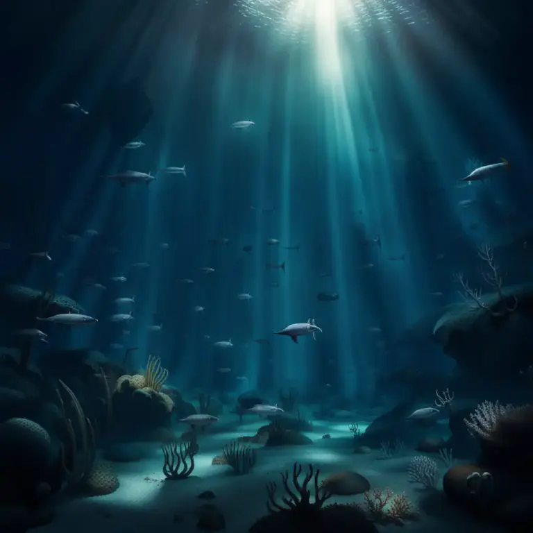 Visual representation of "abyss" - The deepest parts of the ocean