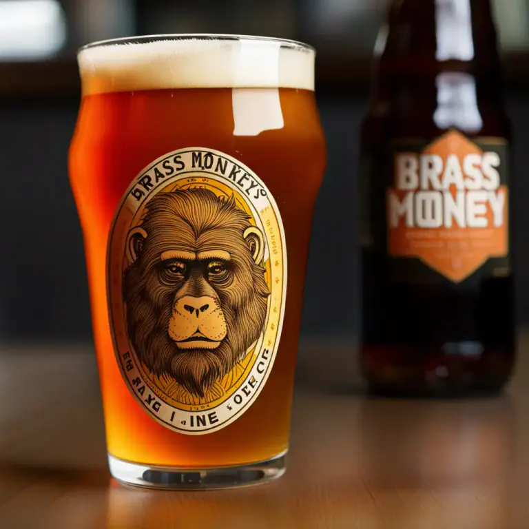 Visual representation of "brass monkeys" - A type of beer