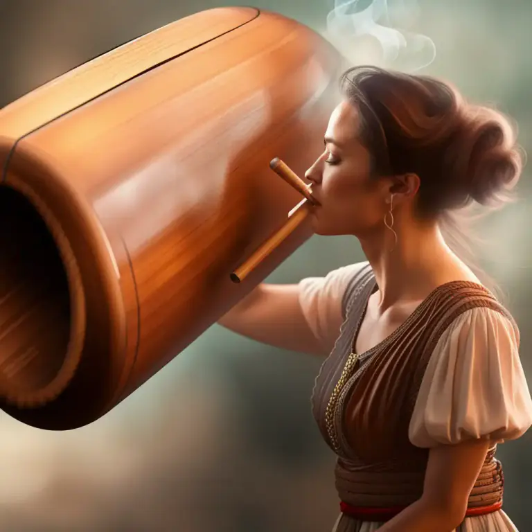 Visual representation of "pipe" - A musical instrument consisting of a tube, especially one made of wood, played by blowing air into it.