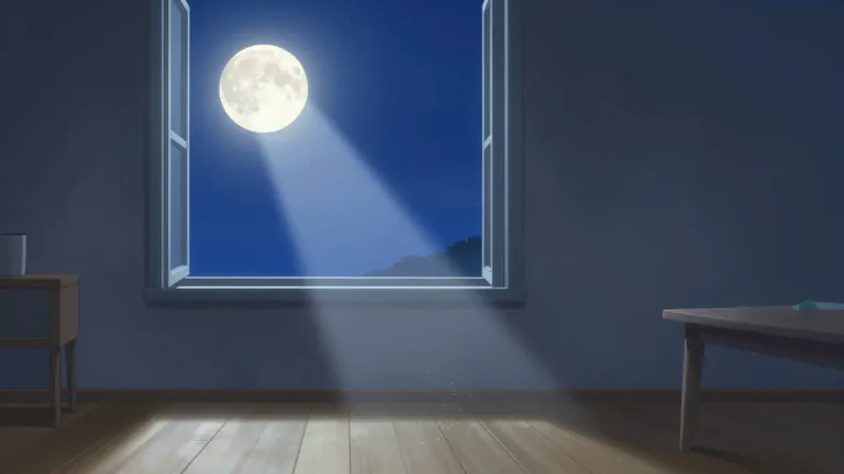 Visual representation of "moonbeam" - A beam or ray of moonlight.