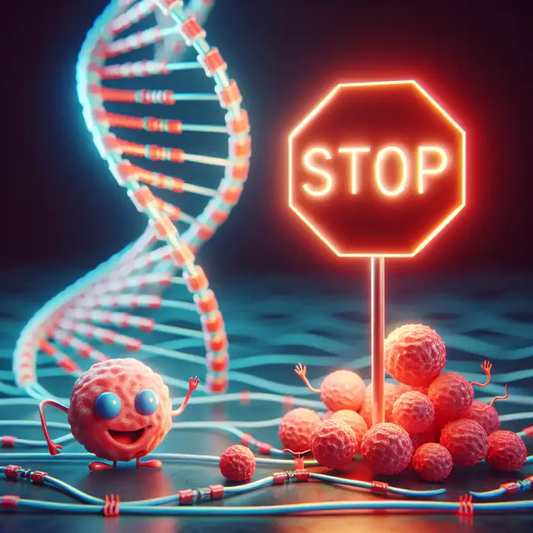 Visual representation of "suppressor" - A gene that can stop the development of certain cancers.