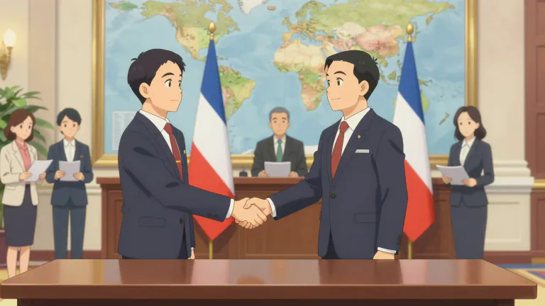 Visual representation of "diplomacy" - The practice of managing international relations, usually done by a country's representatives abroad