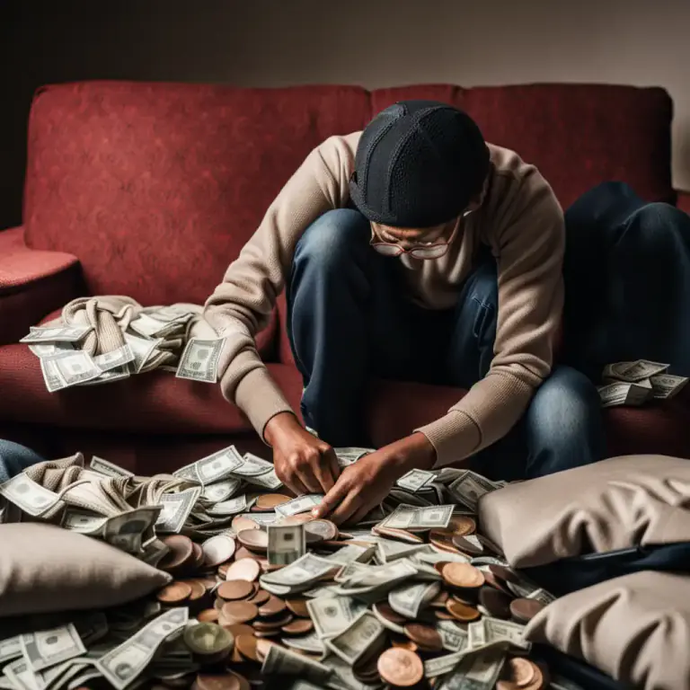 Visual representation of "scrape" - To succeed in getting enough money or resources together, with difficulty.