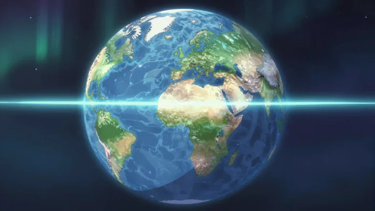 Visual representation of "hemisphere" - Half of the earth, usually as divided into northern and southern halves by the equator, or into western and eastern halves by an imaginary line passing through the poles