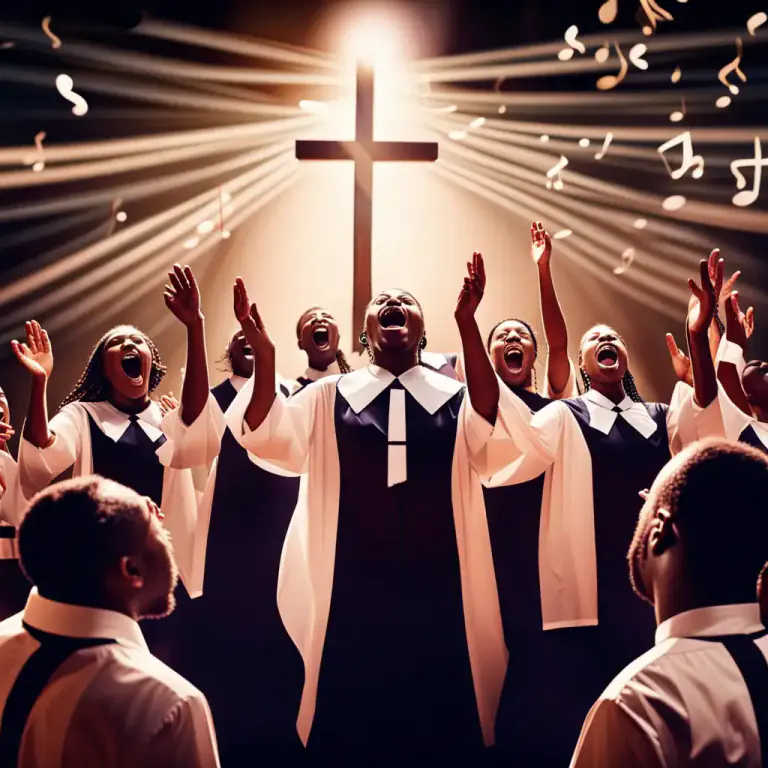 Visual representation of "gospel" - A genre of music that is heavily influenced by the Christian religion.