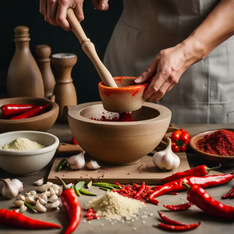 Visual representation of "pestle" - To crush or grind something into a powder or paste using a pestle.