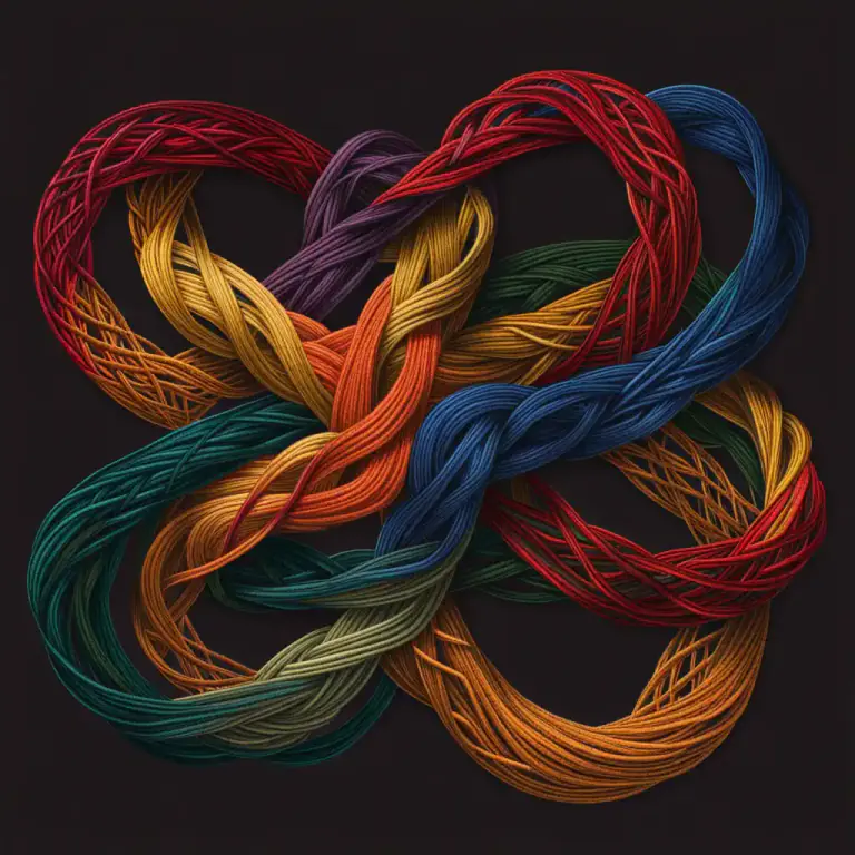 Visual representation of "get knotted" - To become tangled or intertwined.