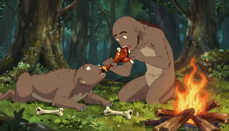 Visual representation of "cannibal" - An animal or person who eats others of their own type.