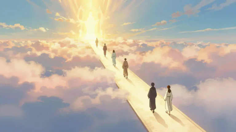 Visual representation of "heaven" - A place believed to be the home of God where good people go when they die.