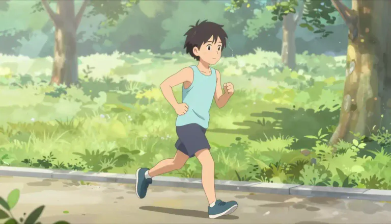 Visual representation of "jog" - To run at a slow or moderate speed