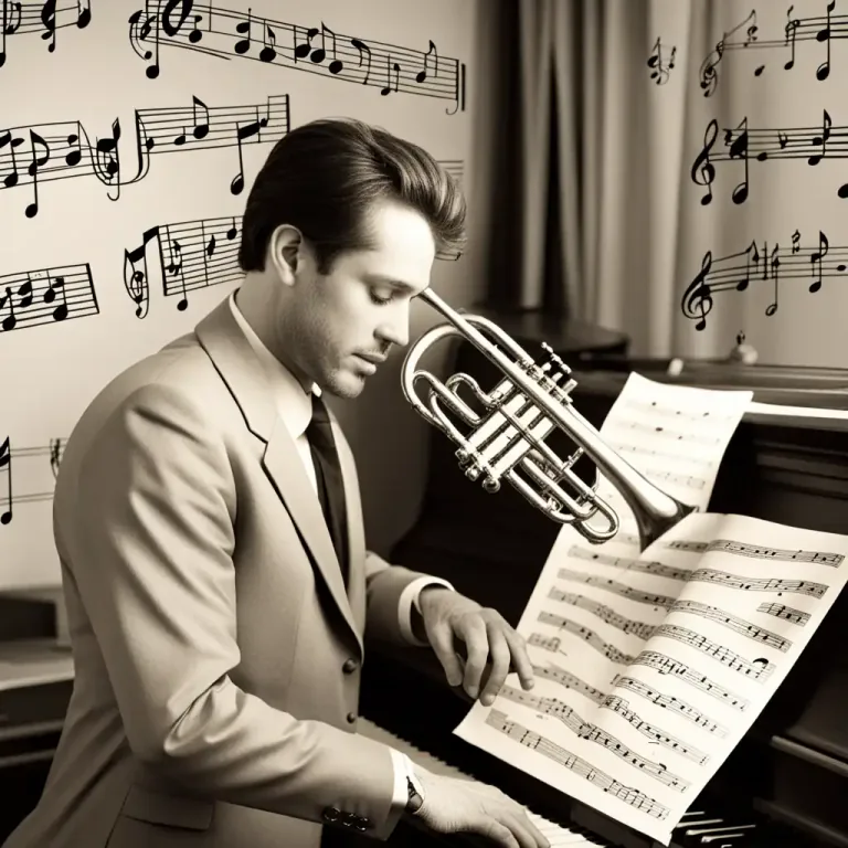 Visual representation of "arrange" - To adapt a music composition for a different style or set of instruments.