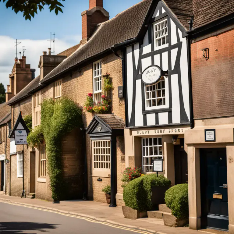 Visual representation of "rugby" - A town in England where rugby was first played.