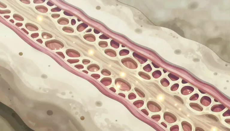Visual representation of "osteoid" - A type of organic matrix that resembles bone and is involved in the formation of bone tissue.