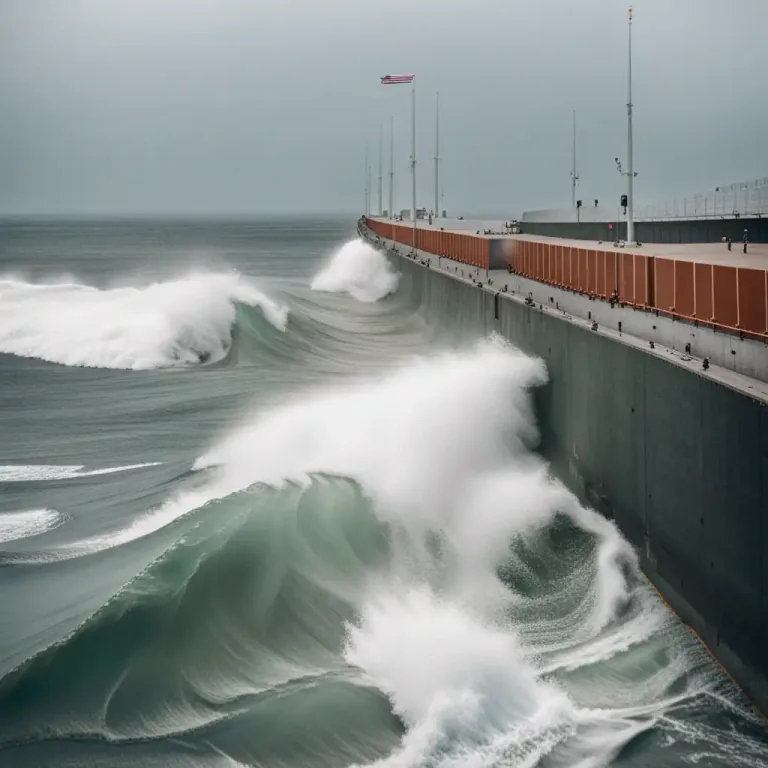 Visual representation of "mole" - A type of strong sea wall
