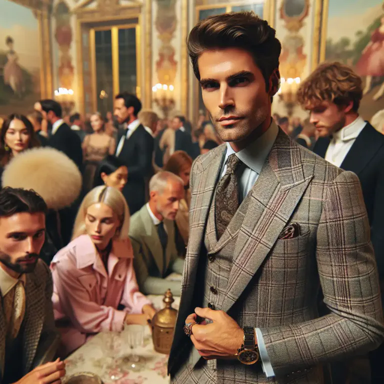 Visual representation of "foppish" - Behaving or dressing in a way that is seen as too concerned with appearance, or resembling a man who behaves this way.